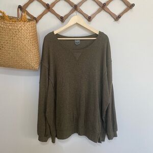 ARULA Women's Olive Crewneck Sweater